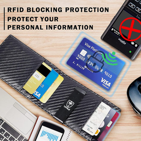 Mens Wallet Slim Minimalist Leather Card Holder Wallets RFID Blocking Bifold Front Pocket for Men as Ideal Gifts Box...