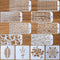 12pcs Texture Stencils for Crafts Reusable Animal Leopard Brick Dot Layering Print Stencils for Painting on Card Canvas Furniture Paper Scrapbooki...