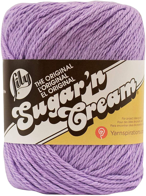Lily Sugar 'N Cream The Original Solid Yarn, 2.5oz, Medium 4 Gauge, 100% Cotton - Violet - Machine Wash & Dry......