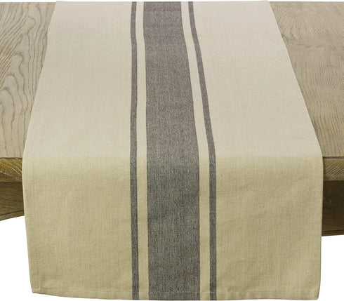 Cotton Table Runner With Banded Design...