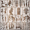 16 Pieces African Tribal Stencils Congo Mask Stencil Tribal Faces Stencil African Stencil Template Tribal Wall Painting Stencil and Metal Open Rin...