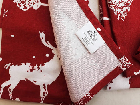 Set of 3 Tea Towels, Christmas Forest, 100% Cotton Tea Towels, Size 18x28 Inch. Perfect for Thanks Giving, Christmas and Other Holiday Season....