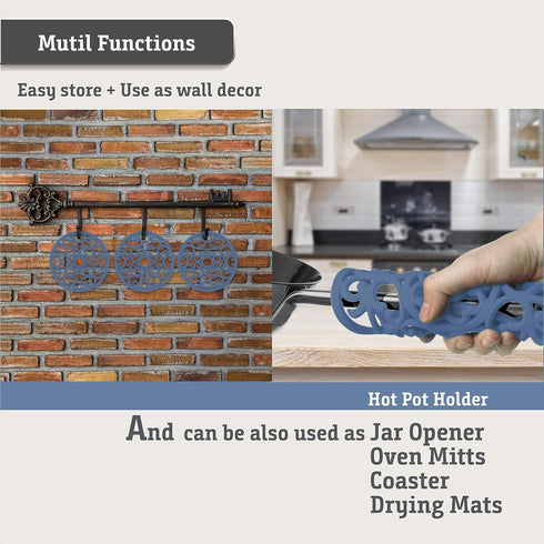 Makerstep Silicone Trivet Mat 3 Set in Heart Design Trivets. Hot Pan Holder Hot Pads for Countertop & Table. Non Slip, Serving Dishes Plates. Dish...
