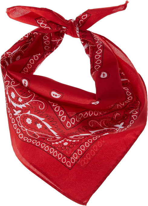 Vibrant Red Premium Bandana - 20" x 20" (Pack of 12) - Soft Polyester Fabric - Ideal For Fashion, Outdoor Activities & DIY...