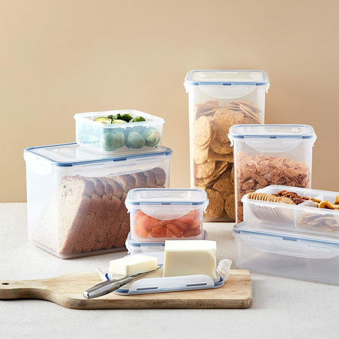LOCK & LOCK Easy Essentials Food Storage lids/Airtight containers, BPA Free, 54 Ounce, Clear...