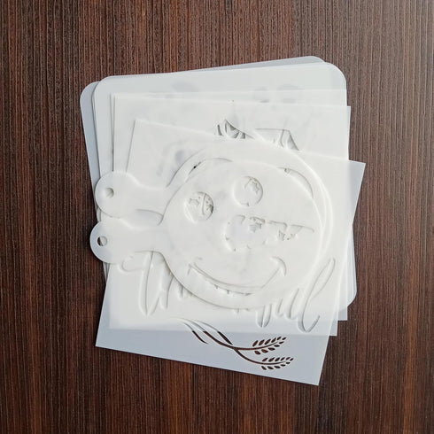 9 Pieces Bread Stencils Baking Stencil Set Cook Stencil Baking Template Bread, Cake, Coffee,Pie, or Cookie Stencils Template Mold for Decorating...