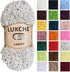 Lamby Soft Yarn Premium 100% Micro Polyester 109 Yds (100 Mt), 3.53 Oz (100 Gr) Soft and Bulky Yarn for Knitting, Crocheting, and Crafting (Bone, ...