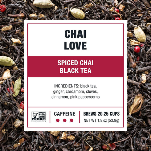 Tiesta Tea - Chai Love, Loose Leaf, Spiced Chai Black Tea, Premium Blend, High Caffeinated Black, Make Hot or Iced Brews Up to 25 Cups, 1.9 Ounce ...
