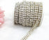 AEAOA 3 Feet 1 Yard 2 Rows Ss16 4mm Close Rhinestone Chain Trims Cup Chain Wedding Cake (Silver+Clear Crystal)...