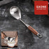 Large Serving Spoons,304 Stainless Steel Cooking Spoon with Heat Resistant Wooden Handle,Silver/12.4Inch...