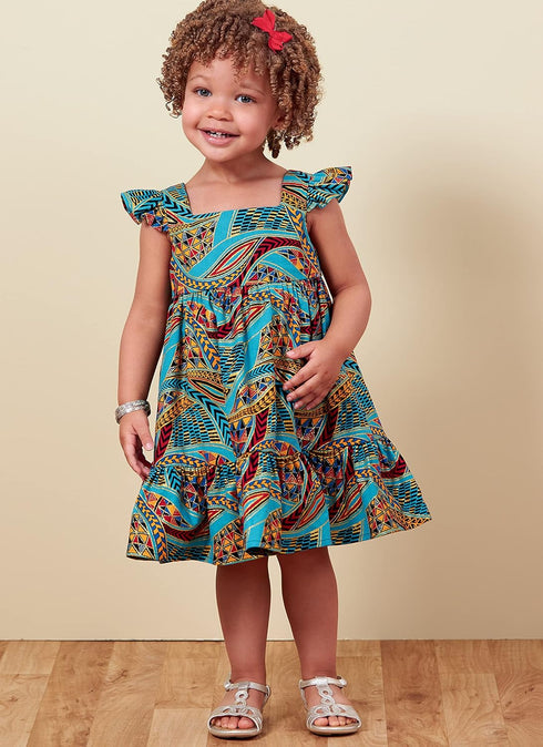 Butterick Toddlers' High Waisted Dress Sewing Pattern Kit, Design Code B6885, Sizes 1/2-1-2-3-4, Multicolor...