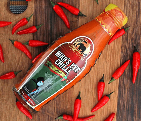 Bird's Eye Chilli Hot Sauce by African Dream Foods | All-Natural Thick and Chunky Chilis with Seeds| Made in Africa | 5 fl oz Glass Bottle...