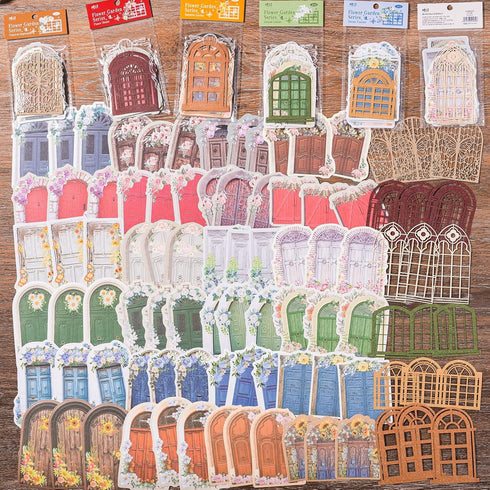 JOYCHOIC Aesthetic Scrapbook Paper, 90Pcs Vintage Garden Door Junk Journal Journaling Scrapbooking Supplies, Materials Bullet Kit Art Album Planne...