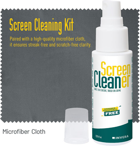 Screen Cleaner Spray with Microfiber Cloth, Laptop Cleaner, TV Screen Cleaner, Electronic & Lens Cleaner Spray - Versatile for Phones, Cameras, Co...