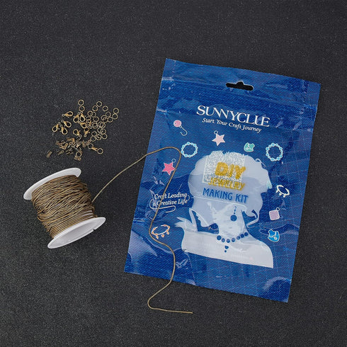 SUNNYCLUE 10 Yard Necklace Chains Jewelry Making Kit Round Snake Antique Bronze Cable Chain Lobster Claw Clasps Cord Ends Jump Rings for Women Adu...