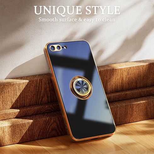IDweel for iPhone 8 Plus Case,for iPhone 7 Plus Case with 360°Ring Holder Stand Magnetic Kickstand,Lightweight Slim Fit Plated Rose Gold Edge Soft...