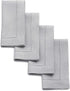Solino Home Linen Napkins Set of 4 - Classic Hemstitch 100% Pure Linen Soft Grey Dinner Napkins Cloth 20 x 20 Inch for Summer, Fall - Handcrafted ...