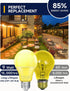 Yellow LED Bug Light Bulbs, A19 Outdoor Yellow Bug Light Bulb, 9W Equivalent 60W, Yellow Bug Light Bulbs for Outside, E26 Base for Porch, Holiday ...