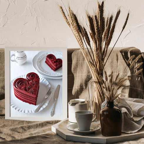 Posterizer 1 pcs-heart-shaped cake cute Valentine's day poster -2-Romantic Art-Holiday Poster Collection-Gift for Couples boyfriend girlfriend Hus...