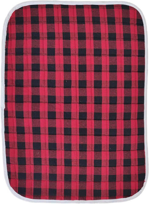 2-Piece Dish Drying Mat Set - 16"x18" Buffalo Classic Check Plaid - Red Black...