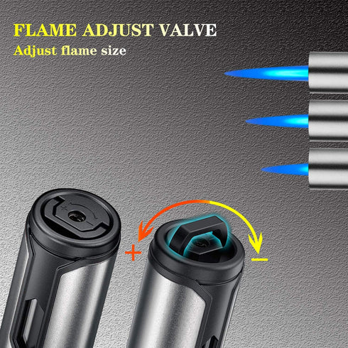 Anrapley Butane Torch Lighter, 6.0in Long Candle Lighter with Fuel Level Window, Windproof Pen Lighter Adjustable Jet Flame for Grill Kitchen Fire...