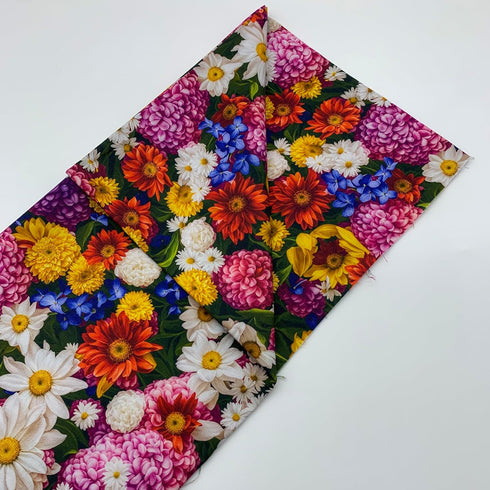 1 Yard (Pre-cut) 43" x 36" (109cm x 91cm) Floral Cotton Quilting Sewing Fabric, DIY Sewing patchwork supplies for Face mask Clothing Handmade craf...