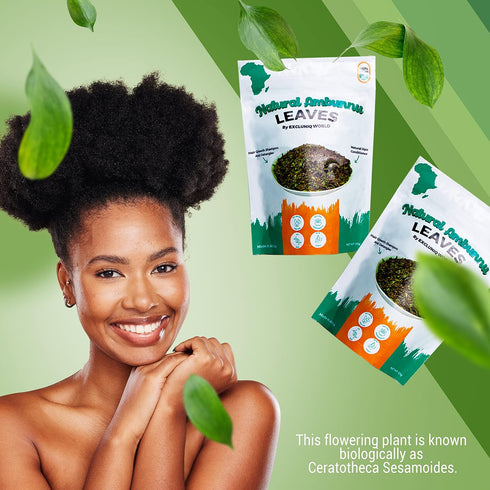 Natural Ambunnu Leaves by Excluniq World 50g pack | Herbal Hair Detangler, Shampoo & Conditioner for Dry and Damaged Hair | African Traditional Sc...