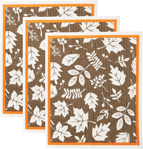 DII Swedish Dishcloths for Kitchen & Cleaning, Reusable, Machine Washable & Dishwasher Safe, Biodegradable, 7.75 x 6.75, It's Fall Y'all, 3 Piece...