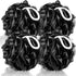 Loofah Sponge XXL-100g 4 Pack, Bath Sponge Soft Mesh Shower Puff Loofah for Men, Exfoliating Body Scrubber for Women, Shower Accessories (Black)...