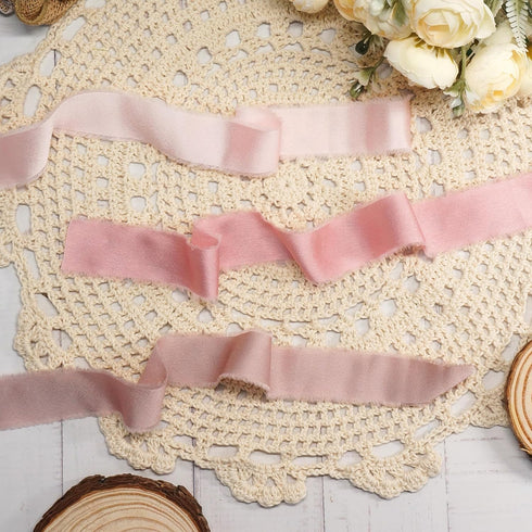 CT CRAFT LLC Frayed Satin Silk Ribbon 1" x 10 Yards x 3 Rolls Blush Pink Dusty Rose Light Coffee for Christmas Home Decor Gift Wrapping DIY Crafts...