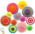 Mandala Crafts Fiesta Party Decoration Hanging Paper Fan Set for Mexican Themed Party Cinco de Mayo Birthday Taco Night Pack of 12...