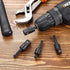 4-Piece Power Drill Sockets Adapter Sets,360°Rotatable 1/4" 3/8" 1/2" Impact Grade Driver Sockets Adapter Extension Set Drill Bit+105 Degree Right...