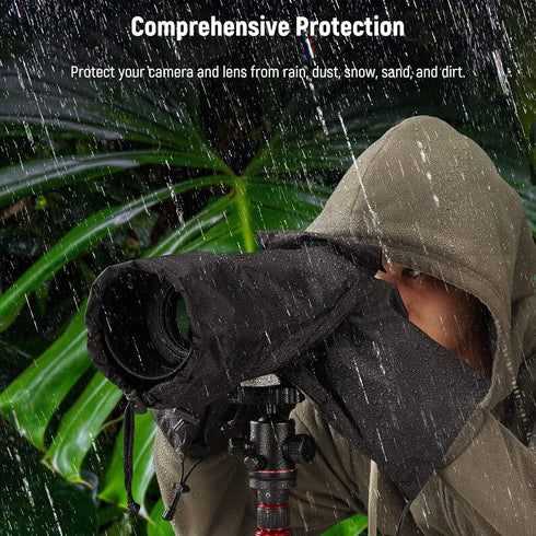 NEEWER Camera Rain Cover, Small Size Durable Nylon Raincoat Compatible with Canon Sony Nikon DSLR Mirrorless Vlog Camera & Lenses Within 200mm, wi...