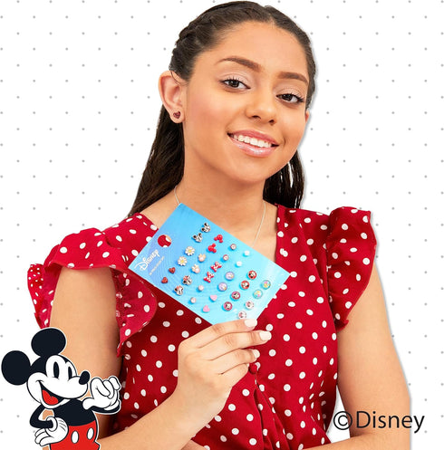 Disney Girls Mickey, Minnie Mouse & Friends Stud Earrings Pack 16 Pairs - Officially Licensed Disney Earrings for Girls...