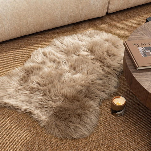 Ashler Faux Fur Rug, Beige Area Rugs, Fluffy Sheepskin Fur Rug, Fuzzy Ultra Soft 2 x 3 Ft Rugs, Machine Washable Shag Rug, Nursery Throw Rugs for ...
