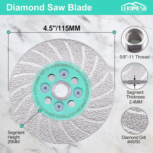 Grinding Cutting Diamond Blade - Diamond Grinding Wheel 4-1/2"/115mm, Granite Grinding Wheel for Shaping Porcelain Stoneware,Tile,Ceramic,Granite,...