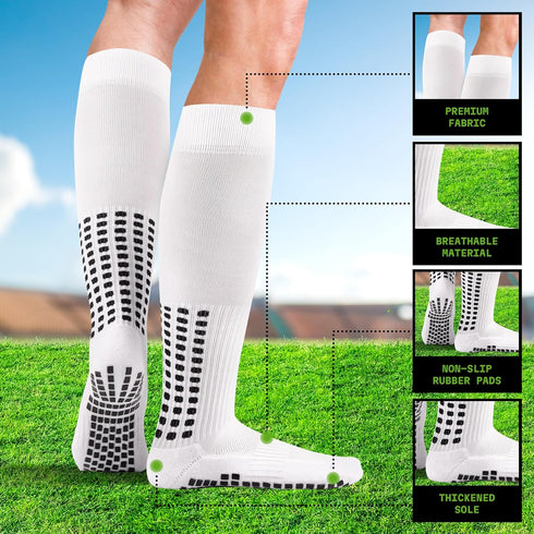LUX Anti Slip Soccer Knee Socks,Non Slip Football/Basketball/Hockey Sports Grip Socks...