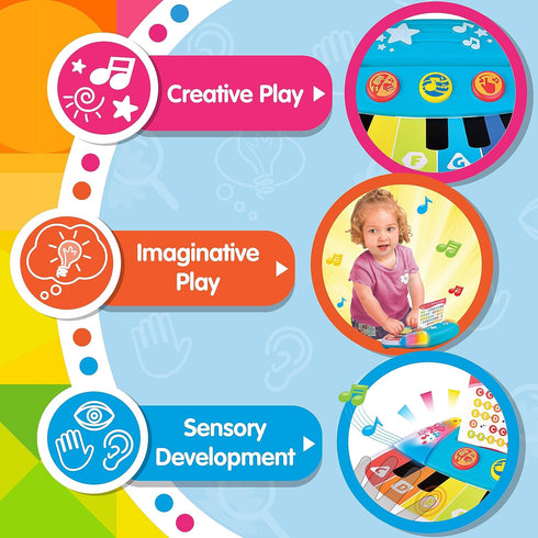 Magic Touch Baby Piano, Toddler Music Toy, Infant Touch Sensor Musical Piano Instrument, Switch between Piano and Xylophone, Kids Gifts for 9 12 1...