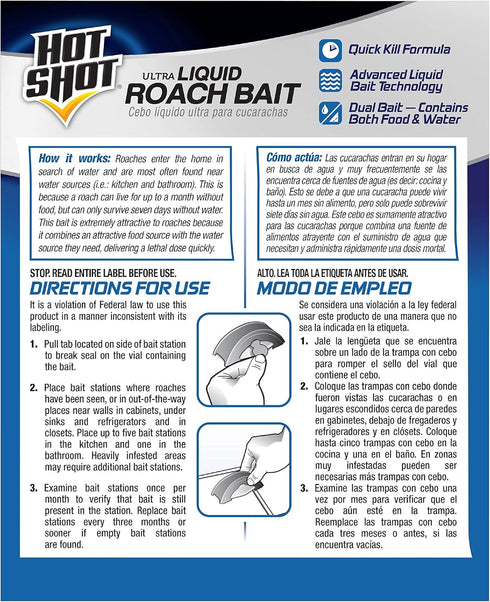 Hot Shot Ultra Liquid Roach Bait, 3-count...