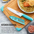 Farberware Ceramic Chef Knife with Custom-Fit Blade Cover, Razor-Sharp Kitchen Knife with Ergonomic, Soft-Grip Handle, Dishwasher-Safe, 6-inch, Aq...