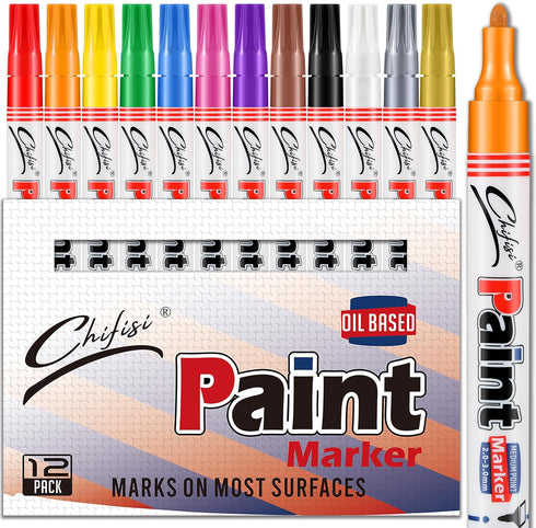 Permanent Oil-Based Paint Pens,Medium Tip Never Fade Paint Pens,Quick Dry And Waterproof Paint Marker pen For Plastic,Metal, Glass, Wood,Rock, Fab...
