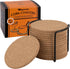 Cork Coasters, Coasters Set of 16pc with Round Edge, Waterproof Drink Coasters for Wine Glasses & Mugs, Thick Plain and Heat-Resistant Coasters fo...