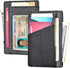 kinzd Slim Wallet RFID Front Pocket Wallet Minimalist Secure Thin Credit Card Holder (Black Leather and Grey Cloth)...