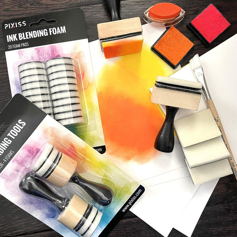 Pixiss Mini Ink Blending Tools - Square (Mini Ink Blending Tool with Added Replacement Foams)...
