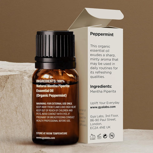 Gya Labs Organic Peppermint Oil for Hair - Premium Grade Natural Organic Peppermint Essential Oil for Diffuser & Skin (0.34 fl oz)...
