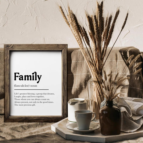 Posterizer 1 pcs-family definition wall poster-Artistic Word Art-Typography Art-Gift for Men Women Entrepreneur Teens - Gift for Moms-Living Room ...