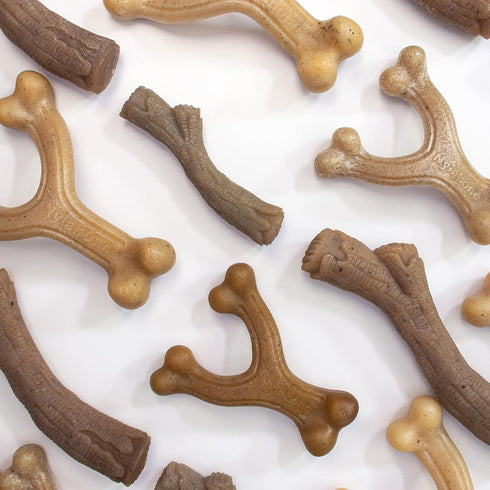 Nylabone Gourmet Style Strong Chew Wishbone Dog Chew Toy, Chicken Flavor, Large/Giant (1 Count)...