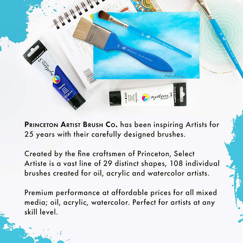 Princeton Select Artiste, Series 3750, Paint Brush for Acrylic, Watercolor and Oil, Set of 4...