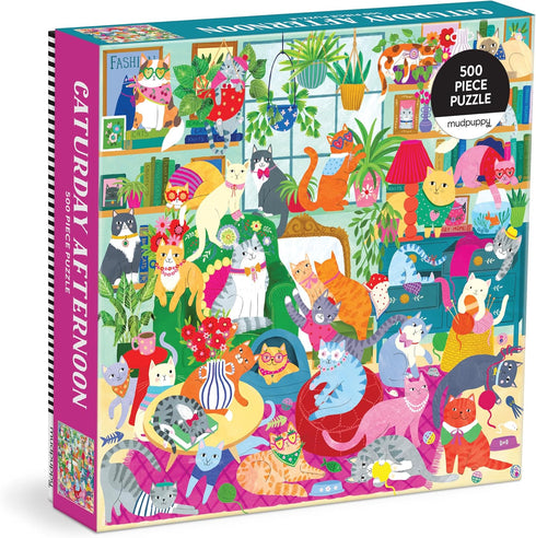 Mudpuppy Caturday Afternoon – 500 Piece Family Puzzle with Colorful and Fun Illustrations of Cozy Cats for Children Ages 8 and Up...