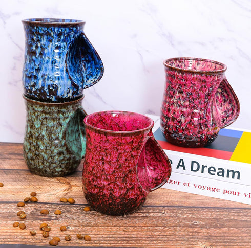 18oz Ceramic Hand Warmer Mug, Novelty Hand Warmer Coffee Mug, Tea Mug, Keep Your Hands Warm, Comfy Handwarmer, Microwave And Dishwasher Safe (Blue...